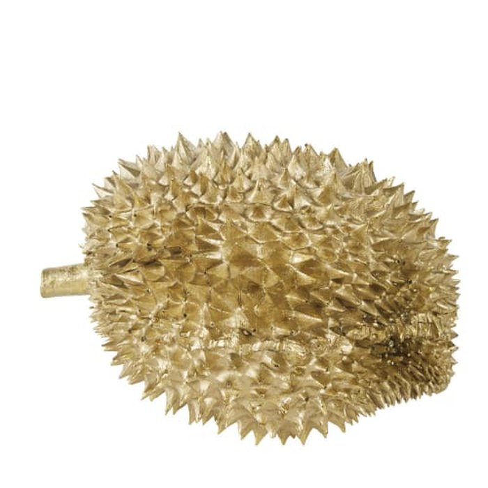 Durian-Frucht Skulptur, goldfarben, 25x16cm #151